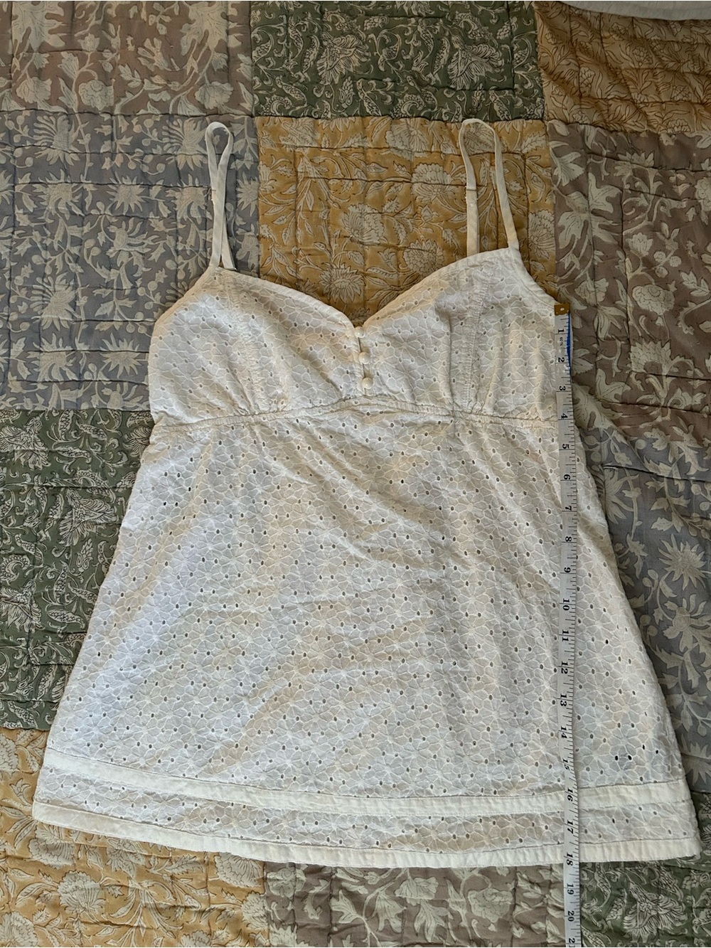 Express Cream Eyelet Camisole with Adjustable Straps